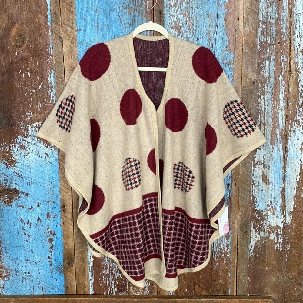 Tickled Pink Cynthia Dots Poncho Size OS